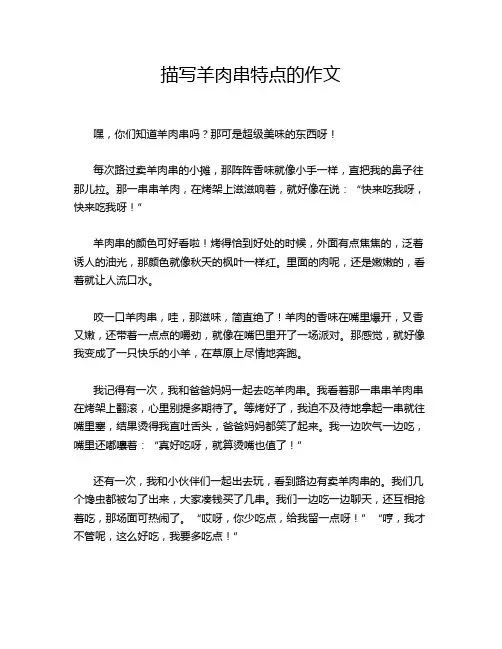 描写羊肉串特点的作文