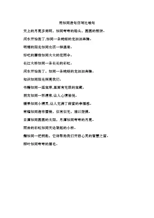 用如同造句仿写比喻句