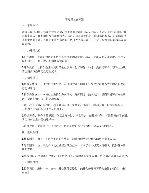 加速器运营方案