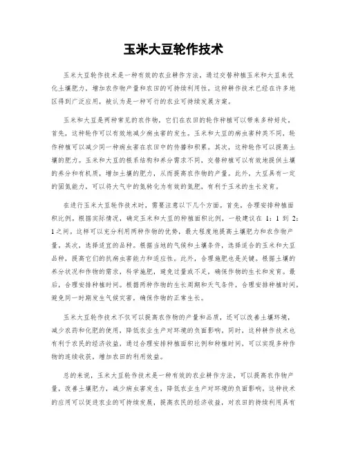 玉米大豆轮作技术