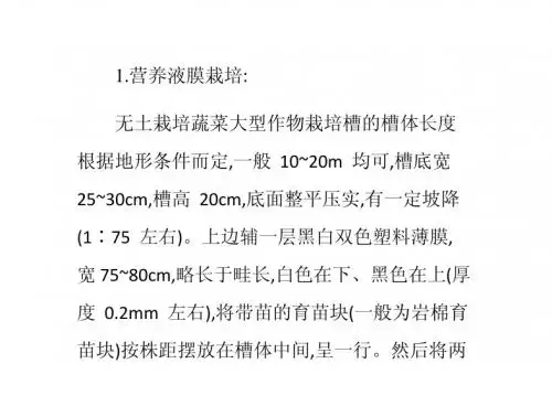 蔬菜无土栽培方法简介