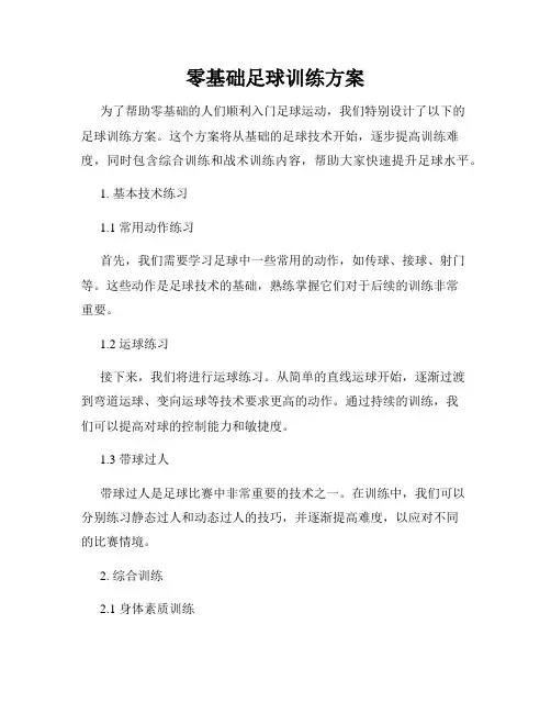 零基础足球训练方案