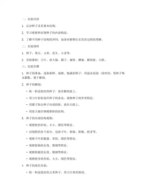 解剖种子观察实验报告