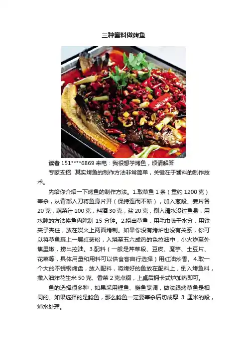 三种酱料做烤鱼