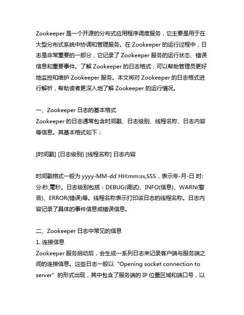 zookeeper 日志格式解析