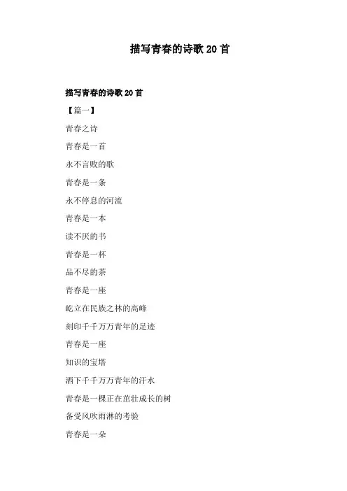 描写青春的诗歌20首