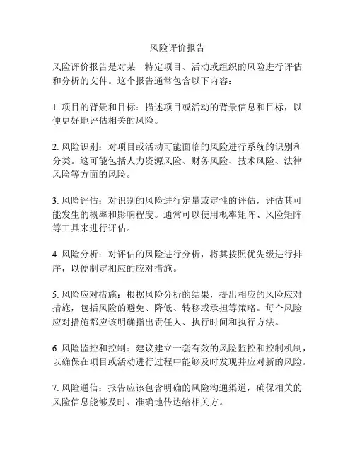 风险评价报告