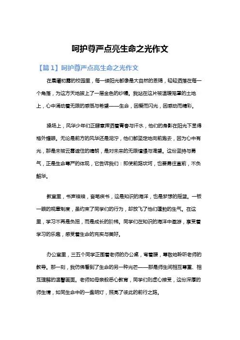 呵护尊严点亮生命之光作文