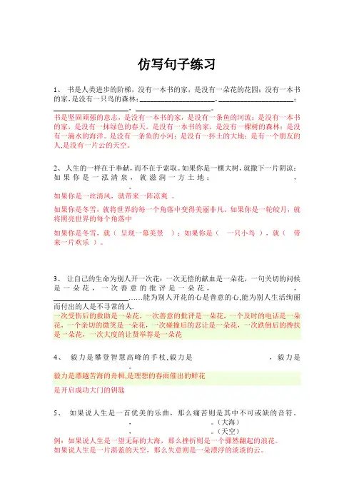 仿写句子练习