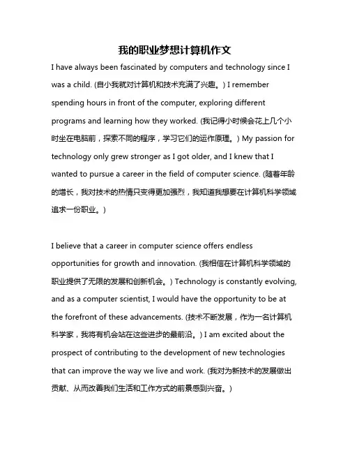 我的职业梦想计算机作文