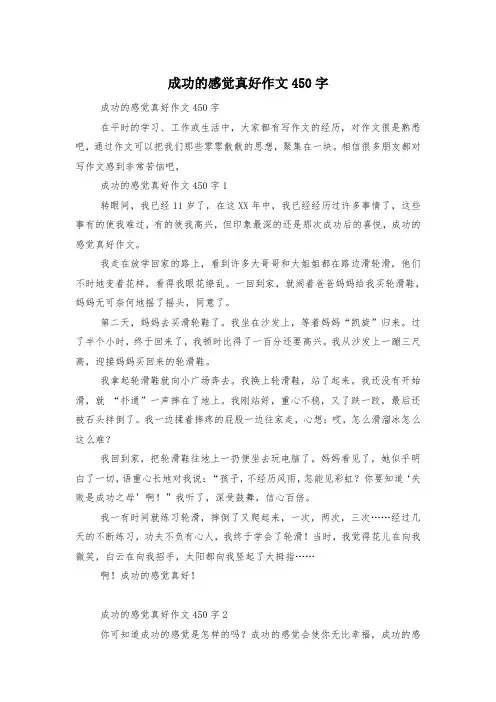 成功的感觉真好作文450字