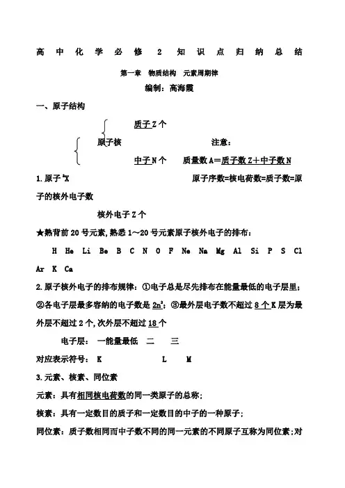 化学必修二复习资料