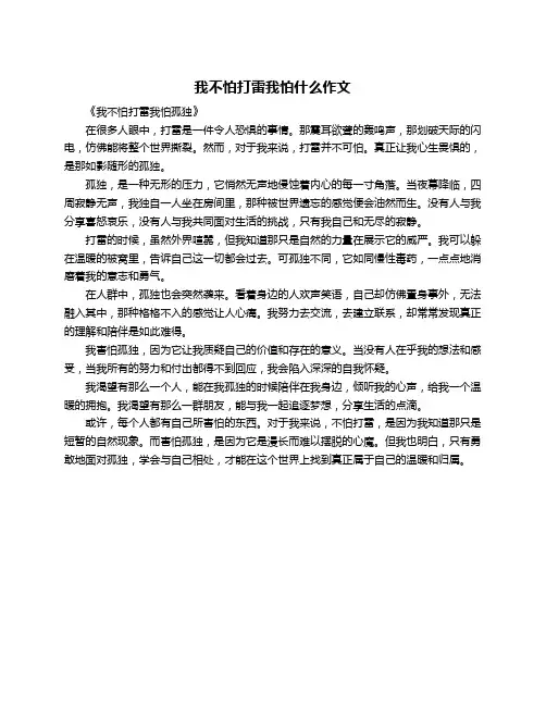 我不怕打雷我怕什么作文