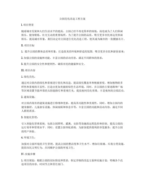 公园亮化改造工程方案