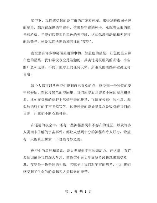 奇妙的夜空作文范文