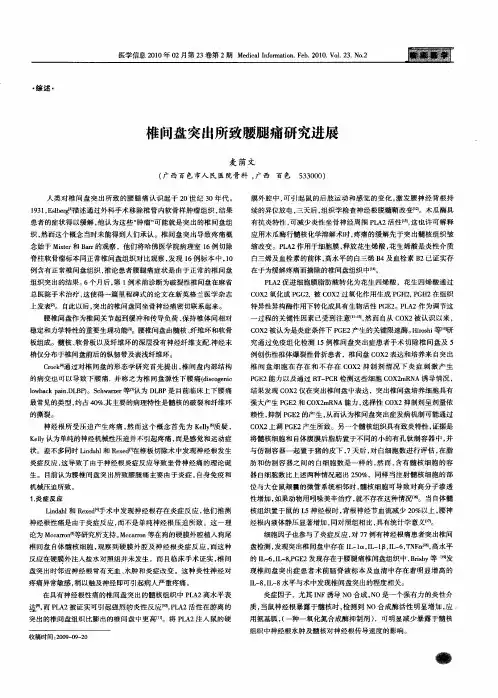椎间盘突出所致腰腿痛研究进展