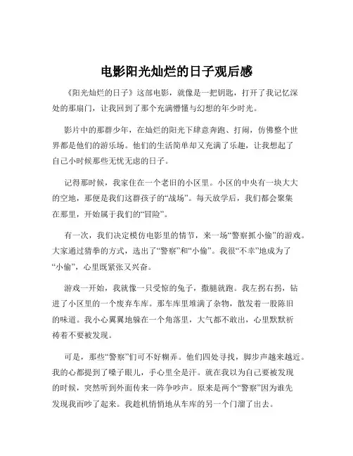 电影阳光灿烂的日子观后感