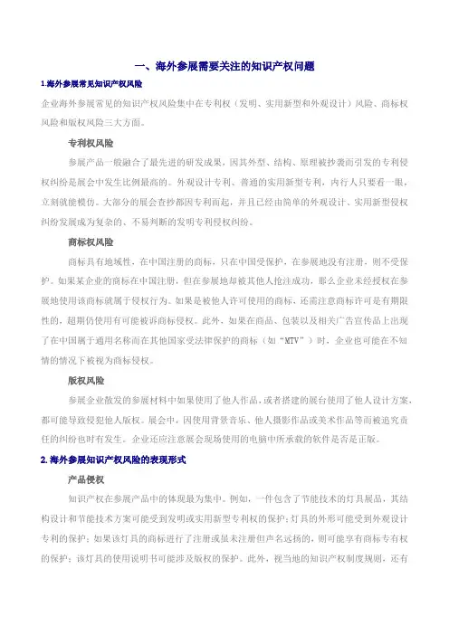海外参展常见知识产权风险及应对方法