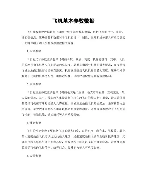 飞机基本参数数据