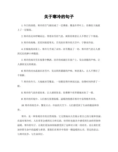 关于寒冷的句子