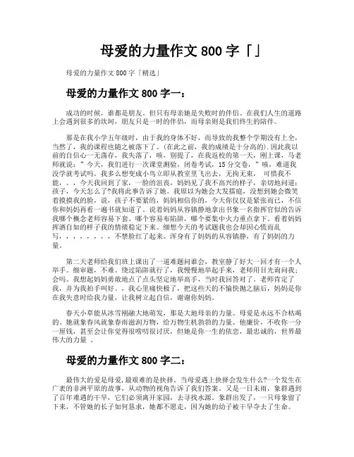 母爱的力量作文800字