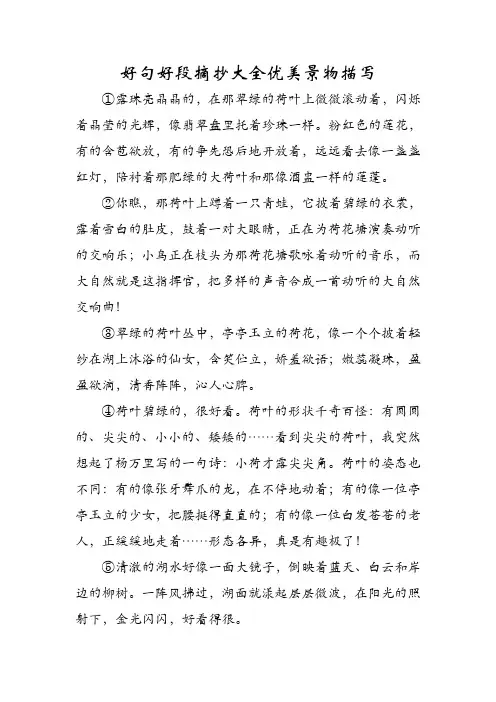 好句好段摘抄大全优美景物描写