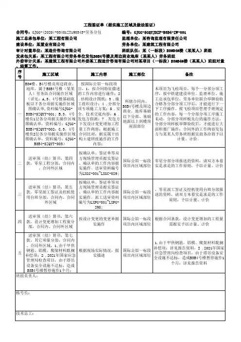 工程签证单