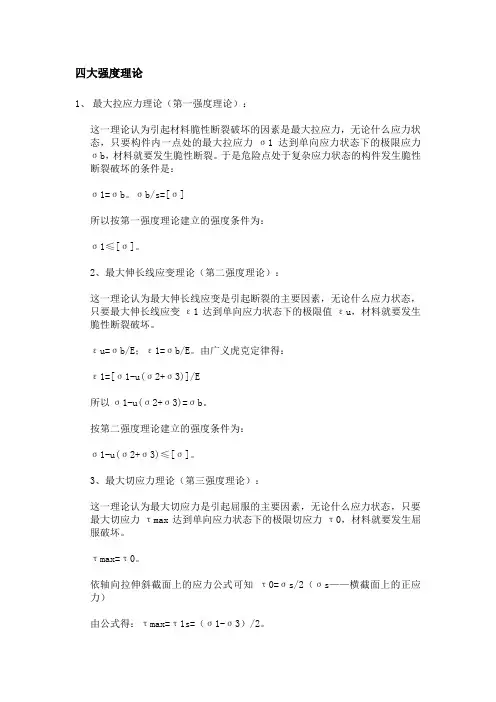 四大强度理论对比