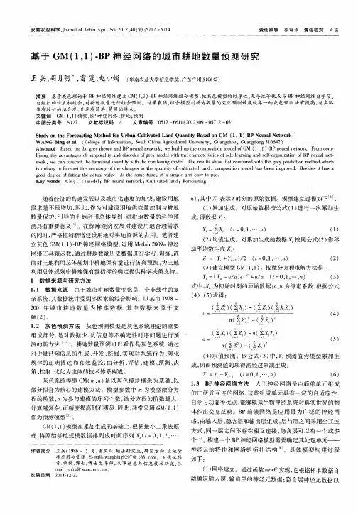 基于GM(1,1)-BP神经网络的城市耕地数量预测研究