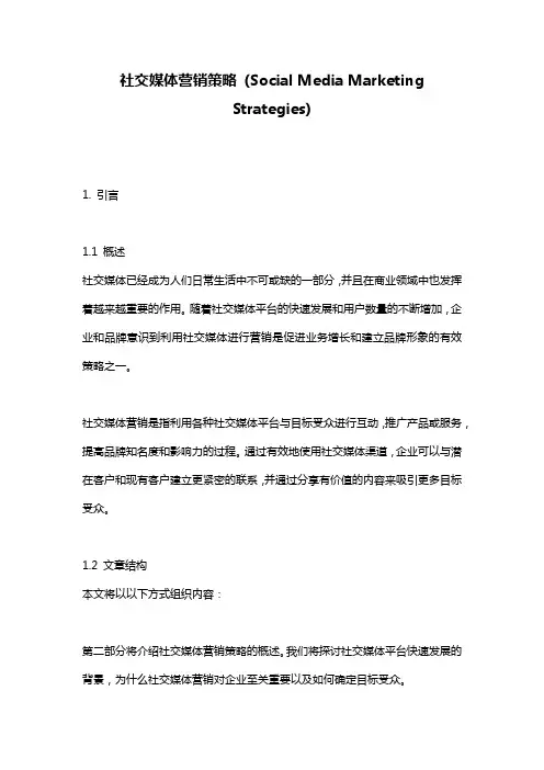 社交媒体营销策略 (Social Media Marketing Strategies)
