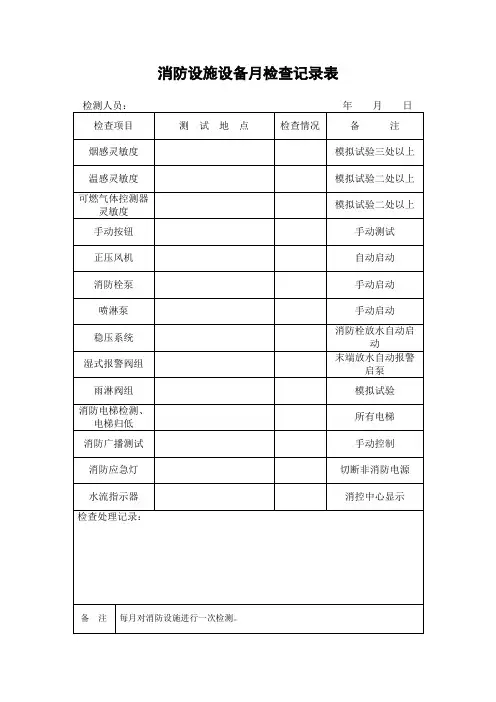 消防器材自查表