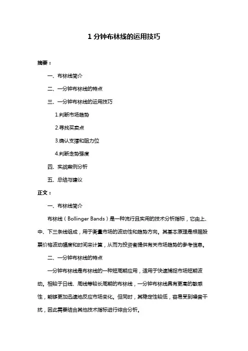 1分钟布林线的运用技巧