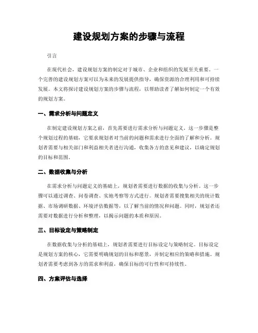 建设规划方案的步骤与流程