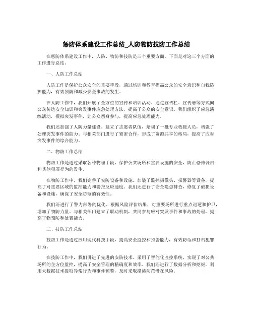 惩防体系建设工作总结_人防物防技防工作总结