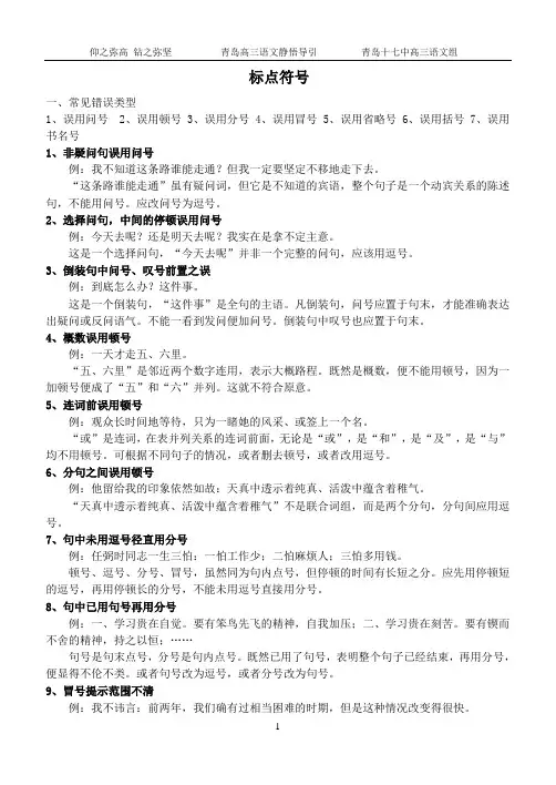高考标点符号精品(解析)