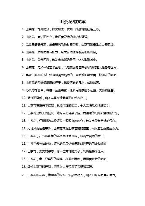 山茶花的文案