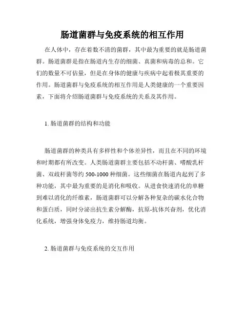肠道菌群与免疫系统的相互作用