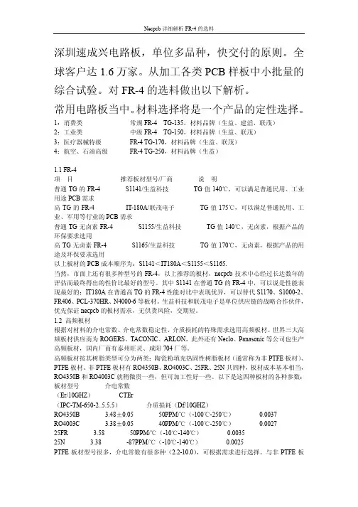 电路板FR 基材及可制造性