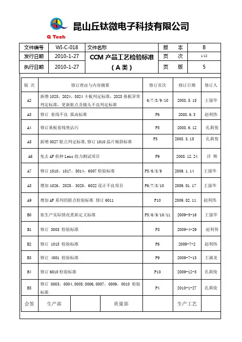 WI-C-018工艺检验标准A类B5以此份为准 (2)