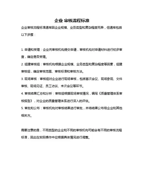 企业 审核流程标准