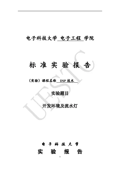 DSP技术实验报告-实验1开发环境及流水灯