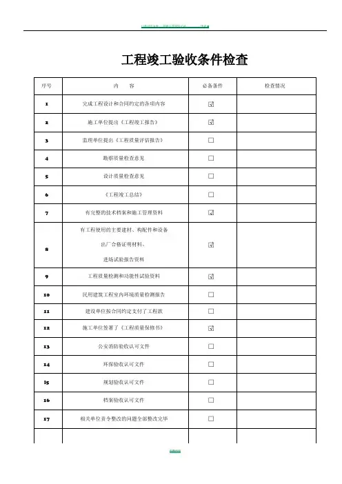 装饰装修工程验收资料表格
