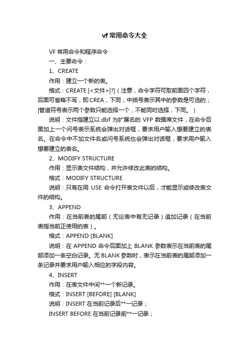 vf常用命令大全
