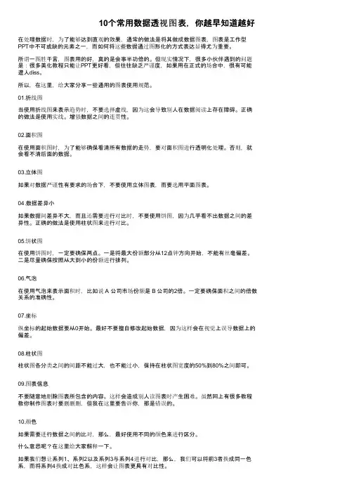 10个常用数据透视图表，你越早知道越好
