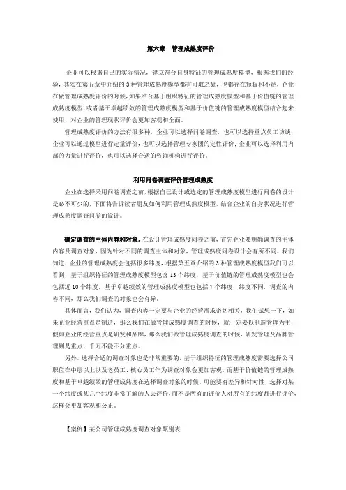 第六章  管理成熟度评价