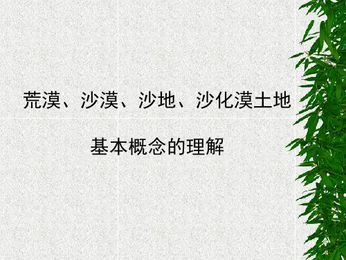 荒漠、沙漠、沙地、沙化漠土地基本概念的理解