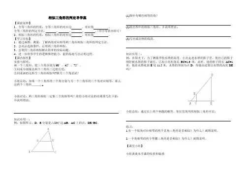 相似三角形判定导学案(1)