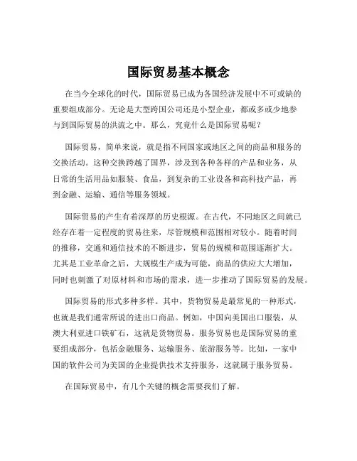 国际贸易基本概念