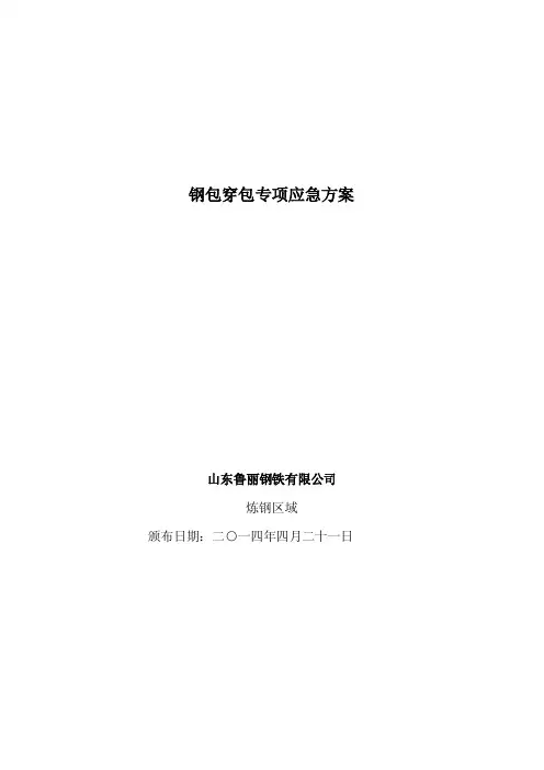 2016-2017年钢包穿漏应急预案（总结）