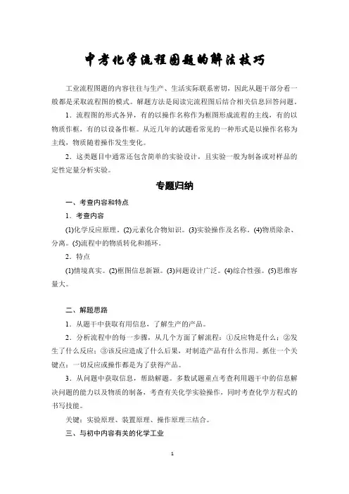 6中考化学流程图题的解法和技巧